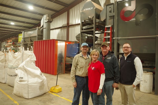 The Davis family in their pecan facility near Ashdown